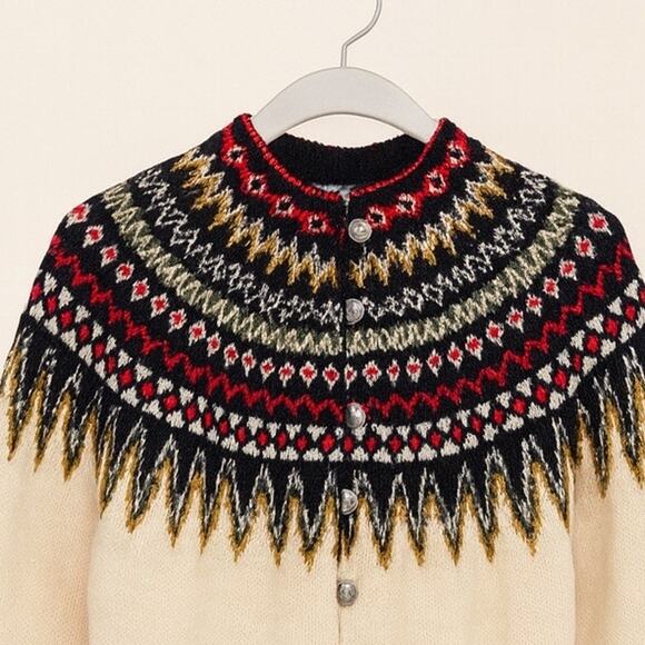 Vintage William Schmidt Co Oslo Norwegian Handknit Cardigan Sweater - Picture 2 of 7